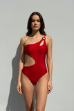 Rojo aro one shoulder one piece
