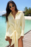 Vestido camisero amarillo mantequilla