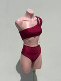 Bikini vino one shoulder high waisted