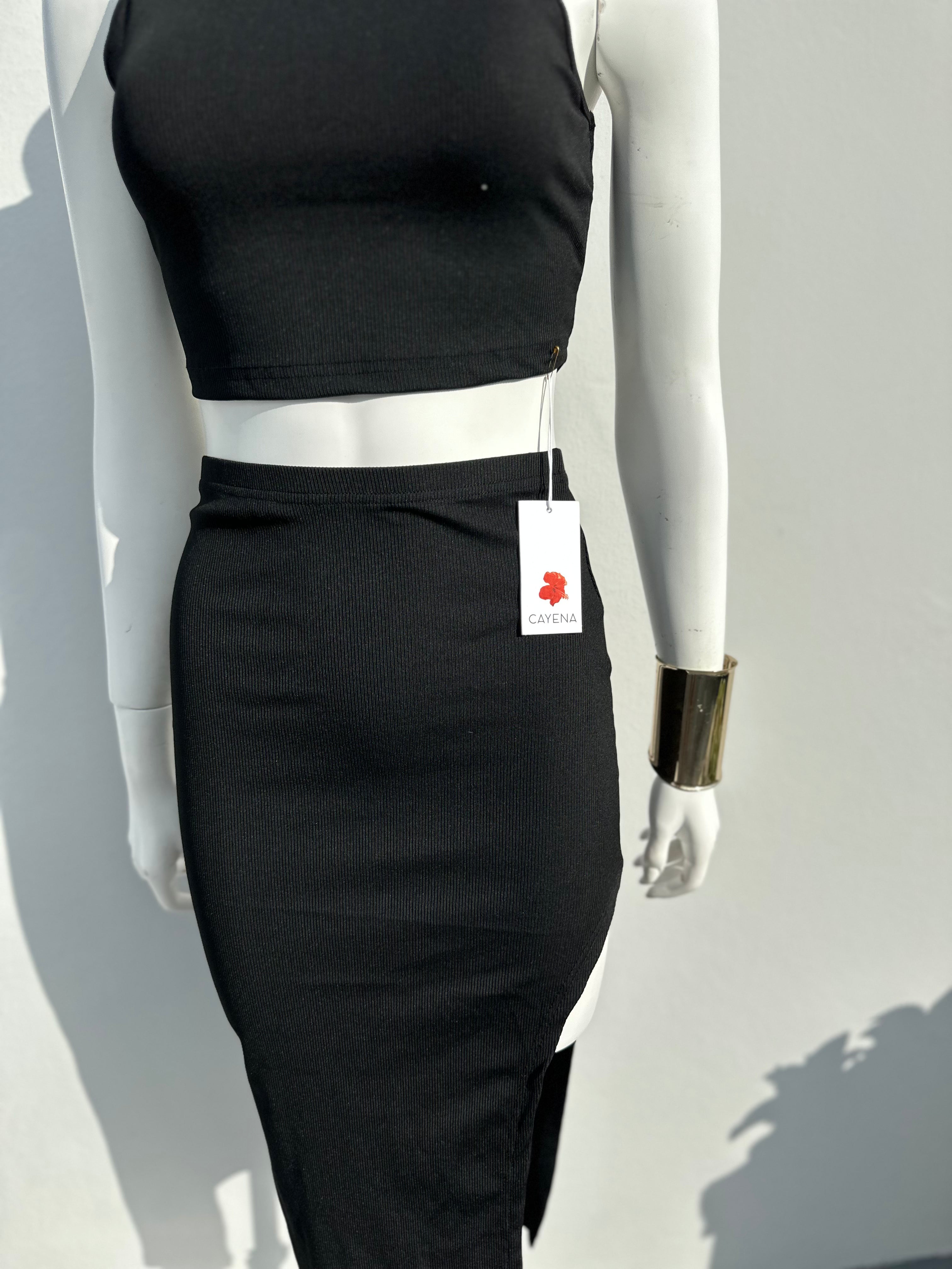 Set algodon/spandex falda y top negro