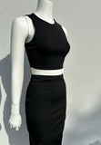 Set algodon/spandex falda y top negro