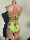 Sparkly green bikini set