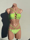 Sparkly green bikini set