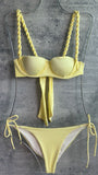 Bikini amarillo tiras trenzadas