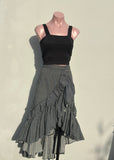 Falda ruffle lineas negras y blancas