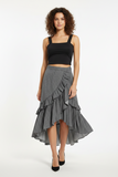 Falda ruffle lineas negras y blancas