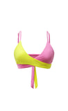 Rosa/amarillo bikini set high waisted
