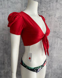 PUff sleeve top en rojo