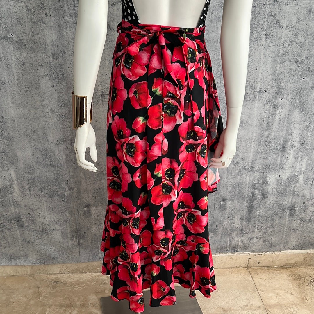 Poppy flower cover up skirt tipo HAWAI