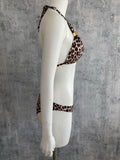 Leopardo clasp dorados bikini set