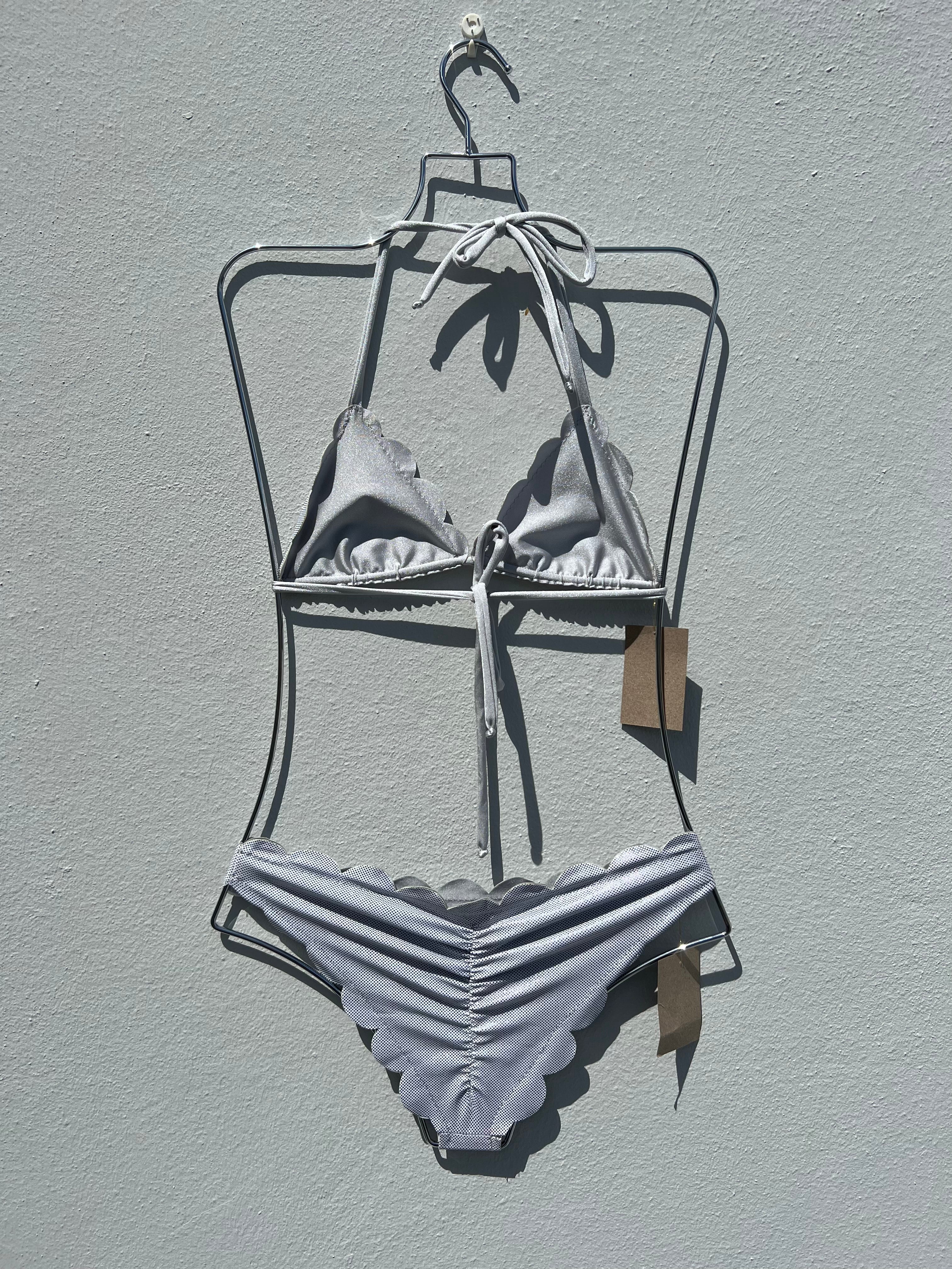 Silver dots LASER CUT bikini set