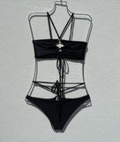 Sparkly black bikini set