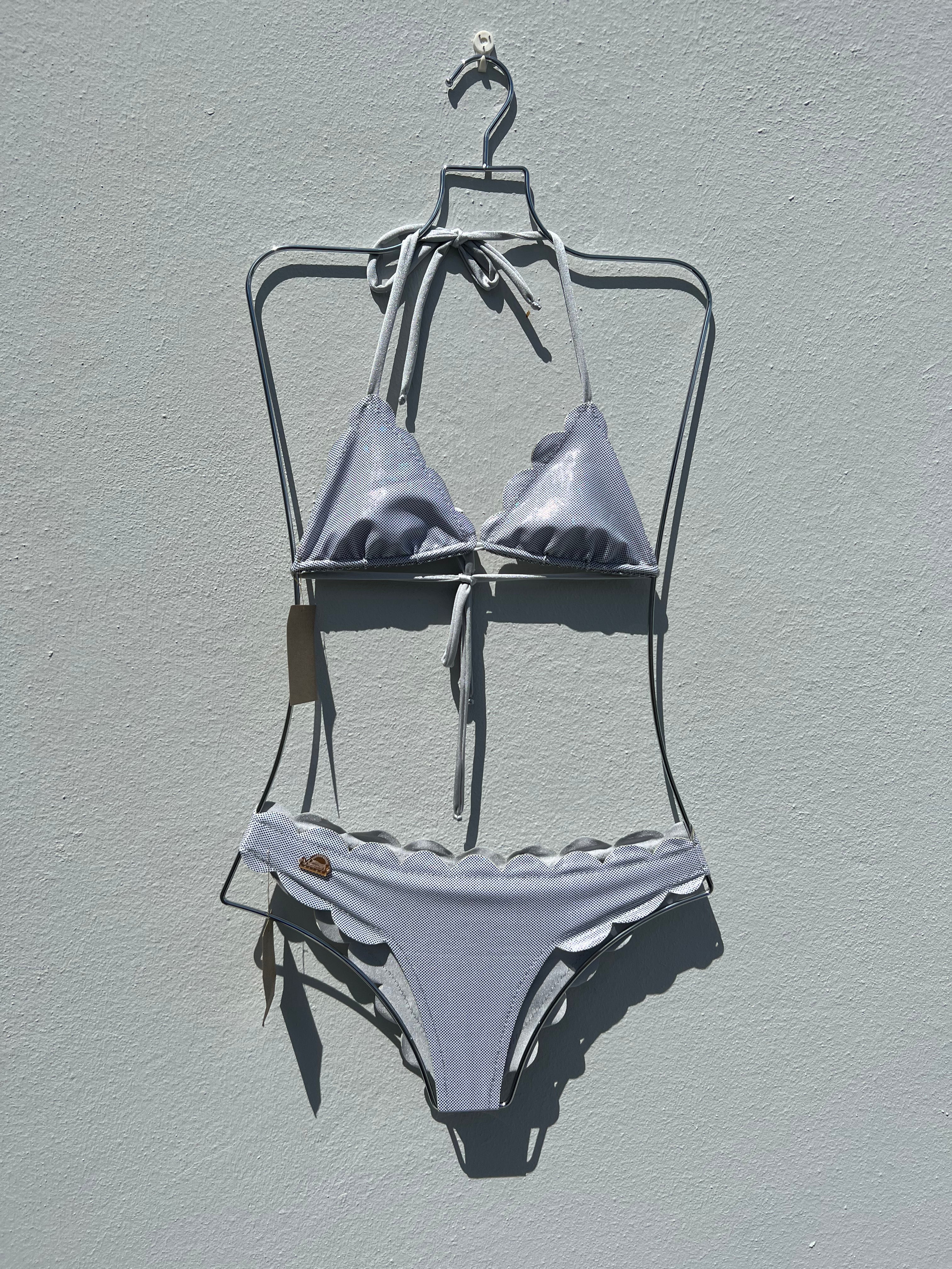 Silver dots LASER CUT bikini set